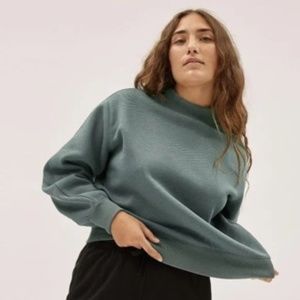 Everlane - Mockneck Sweatshirt in Green Basalm *NEW MARKDOWNS*